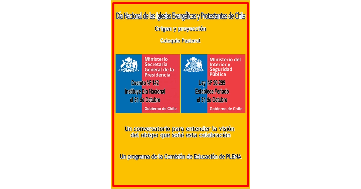 Día Nacional de las Iglesias Evangélicas y Protestantes de Chile año 2024